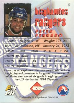 1995-96 Edge Ice #17 Peter Ferraro Back