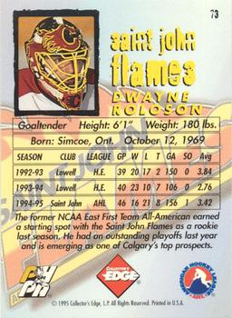 1995-96 Edge Ice #73 Dwayne Roloson Back
