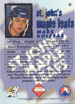 1995-96 Edge Ice #86 Mark Kolesar Back