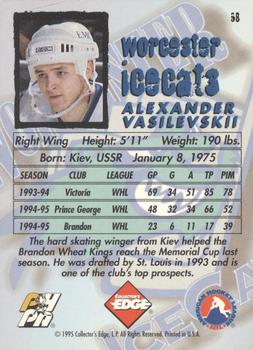 1995-96 Edge Ice #98 Alexander Vasilevskii Back