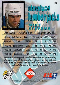 1995-96 Edge Ice #118 Mike Stevens Back