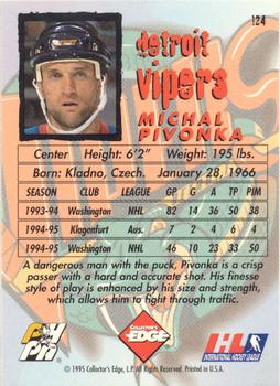 1995-96 Edge Ice #124 Michal Pivonka Back