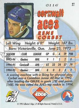 1995-96 Edge Ice - Prism #27 Rene Corbet  Back