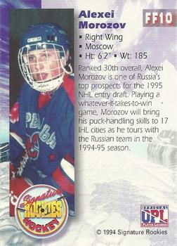 1994-95 Signature Rookies - Future Flash #FF10 Alexei Morozov  Back