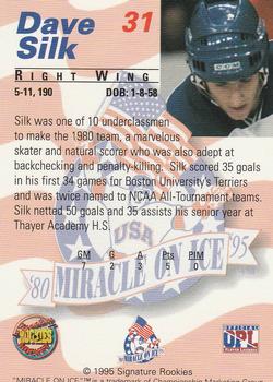 1995 Signature Rookies Miracle on Ice #31 Dave Silk Back