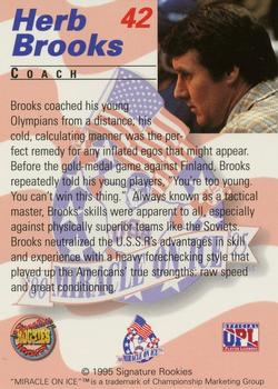 1995 Signature Rookies Miracle on Ice - Signatures #42 Herb Brooks Back