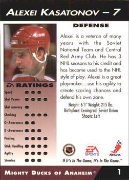 1994 EA Sports NHL '94 #1 Alexei Kasatonov Back