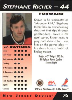 1994 EA Sports NHL '94 #76 Stephane Richer Back