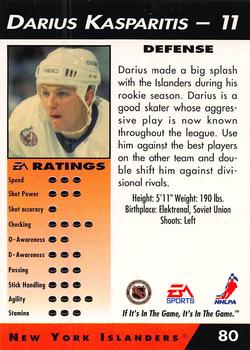 1994 EA Sports NHL '94 #80 Darius Kasparaitis Back