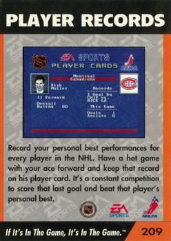 1994 EA Sports NHL '94 #209 Player Records Back