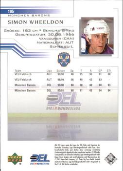 2001-02 Upper Deck DEL (German) #195 Simon Wheeldon Back