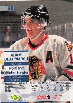 1995 Classic Images #60 Adam Deadmarsh Back