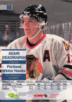 1995 Classic Images - Gold #60 Adam Deadmarsh  Back