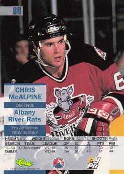 1995 Classic Images - Gold #80 Chris McAlpine  Back