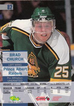 1995 Classic Images - Gold #82 Brad Church  Back