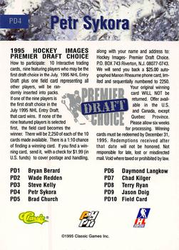 1995 Classic Images - Platinum Premier Draft Choice #PD4 Petr Sykora  Back