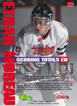 1994-95 Classic #12 Ethan Moreau Back