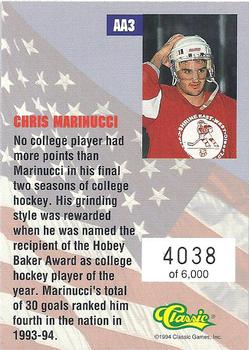 1994-95 Classic - All-Americans #AA3 Chris Marinucci  Back