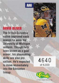1994-95 Classic - All-Americans #AA6 David Oliver  Back