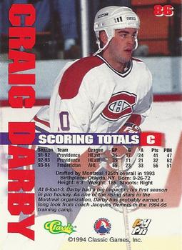1994-95 Classic - Gold #86 Craig Darby  Back