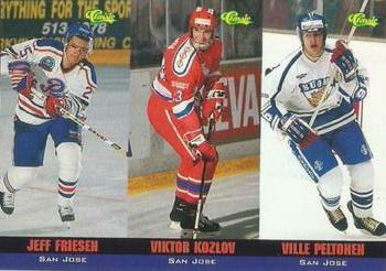 1994-95 Classic - Tri-Cards #T61 / T62 / T63 Jeff Friesen /  Viktor Kozlov / Ville Peltonen Front