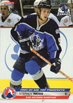 2003-04 Choice AHL Top Prospects #43 Stephen Weiss Front