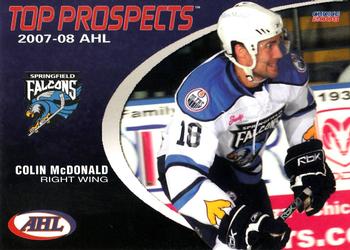 2007-08 Choice AHL Top Prospects #44 Colin McDonald Front