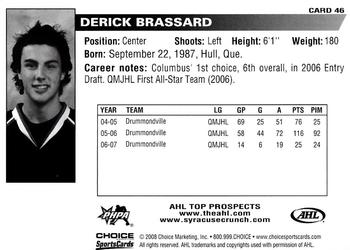 2007-08 Choice AHL Top Prospects #46 Derick Brassard Back