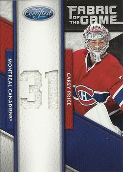 2011-12 Panini Certified - Fabric of the Game Jersey Number #78 Carey Price Front