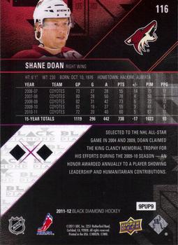 2011-12 Upper Deck Black Diamond #116 Shane Doan Back