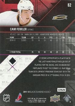 2011-12 Upper Deck Black Diamond #82 Cam Fowler Back