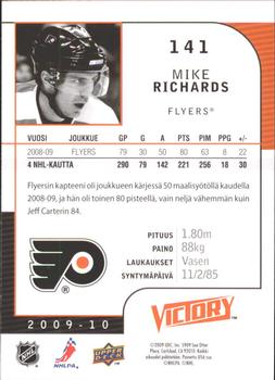2009-10 Upper Deck Victory Finnish #141 Mike Richards Back