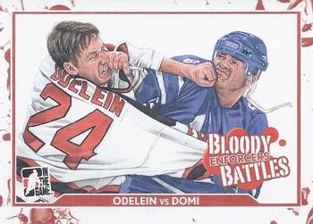 2011-12 In The Game Enforcers #65 Lyle Odelein / Tie Domi Front