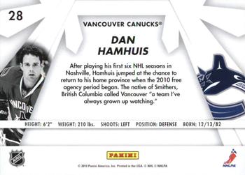 2010-11 Donruss - Boys of Winter #28 Dan Hamhuis Back
