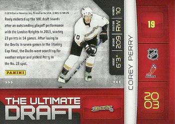 2010-11 Donruss - The Ultimate Draft #19 Corey Perry Back