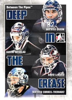 2010-11 In The Game Between The Pipes - Deep In The Crease #DC-09 Mathieu Garon / Gustaf Wesslau / David LeNeveu / Mathieu Corbeil-Theriault  Front
