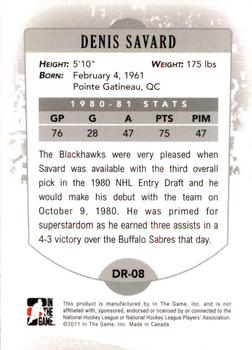 2010-11 In The Game Decades 1980s - Decades Rookies #DR-08 Denis Savard  Back