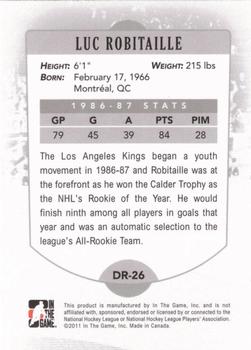 2010-11 In The Game Decades 1980s - Decades Rookies #DR-26 Luc Robitaille  Back