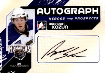 2010-11 In The Game Heroes and Prospects - Autographs #A-BK Brandon Kozun Front