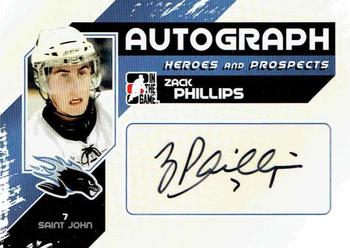 2010-11 In The Game Heroes and Prospects - Autographs #A-ZP Zack Phillips  Front