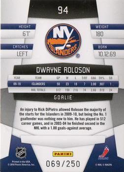 2010-11 Panini Certified - Mirror Red #94 Dwayne Roloson  Back