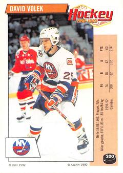 1992-93 Panini Hockey Stickers (French) #200 David Volek  Front