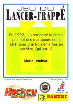 1992-93 Panini Hockey Stickers (French) #250 Christian Ruuttu  Back