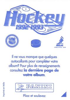1992-93 Panini Hockey Stickers (French) #N Dimitri Khristich Back