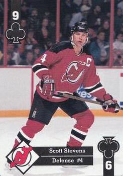 1995-96 Hoyle Eastern Conference Playing Cards #9♣ Scott Stevens  Front