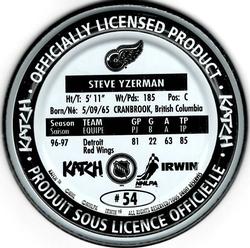 1997-98 Katch/Irwin Medallions #54 Steve Yzerman  Back