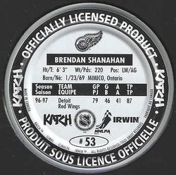 1997-98 Katch/Irwin Medallions - Fabrique Au Canada #53 Brendan Shanahan  Back