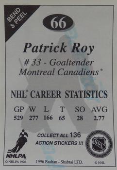 1995-96 Bashan Imperial Super Stickers #66 Patrick Roy Back