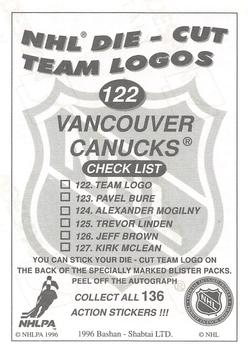 1995-96 Bashan Imperial Super Stickers #122 Vancouver Canucks / Alexander Mogilny Back