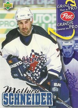 1996-97 Upper Deck Post Cereal Grow Like a Pro #NNO Mathieu Schneider Front